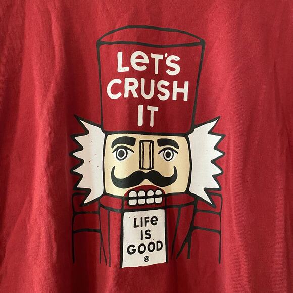 Life Is Good Red Nutcracker Holiday Long Sleeve Crusher Tee Women's size Large - Picture 3 of 10